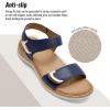 image:imageLittleplum Womens Sandals Arch Support Adjustable Comfy Flat Sandals for Women Summer Walking Shoes for BeachTravelUrban Dark Blue