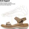 image:imageLittleplum Womens Sandals Arch Support Adjustable Comfy Flat Sandals for Women Summer Walking Shoes for BeachTravelUrban Khaki