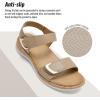 image:imageLittleplum Womens Sandals Arch Support Adjustable Comfy Flat Sandals for Women Summer Walking Shoes for BeachTravelUrban Khaki