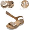 image:imageLittleplum Womens Sandals Arch Support Adjustable Comfy Flat Sandals for Women Summer Walking Shoes for BeachTravelUrban Khaki