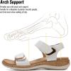 image:imageLittleplum Womens Sandals Arch Support Adjustable Comfy Flat Sandals for Women Summer Walking Shoes for BeachTravelUrban White