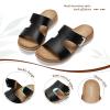 image:imageLittleplum Womens Sandals Arch Support Slides  Comfortable Flat Sandals for Women Summer Breathable Flipflops Walking Shoes for BeachTravelFashion Black