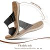 image:imageLittleplum Womens Sandals Arch Support Slides  Comfortable Flat Sandals for Women Summer Breathable Flipflops Walking Shoes for BeachTravelFashion Black
