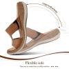 image:imageLittleplum Womens Sandals Arch Support Slides  Comfortable Flat Sandals for Women Summer Breathable Flipflops Walking Shoes for BeachTravelFashion Brown