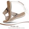 image:imageLittleplum Womens Sandals Arch Support Slides  Comfortable Flat Sandals for Women Summer Breathable Flipflops Walking Shoes for BeachTravelFashion Khaki