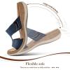 image:imageLittleplum Womens Sandals Arch Support Slides  Comfortable Flat Sandals for Women Summer Breathable Flipflops Walking Shoes for BeachTravelFashion Royal Blue