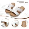 image:imageLittleplum Womens Sandals Arch Support Slides  Comfortable Flat Sandals for Women Summer Breathable Flipflops Walking Shoes for BeachTravelFashion White