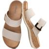 image:imageLittleplum Women Slides Sandals Arch Support Open Toe Slip on Sandals Soft Cushion Slippers Comfy Casual Summer Shoes for WalkingBeachTravelApricot