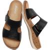 image:imageLittleplum Womens Sandals Arch Support Slides  Comfortable Flat Sandals for Women Summer Breathable Flipflops Walking Shoes for BeachTravelFashion Black