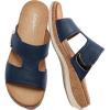 image:imageLittleplum Womens Sandals Arch Support Slides  Comfortable Flat Sandals for Women Summer Breathable Flipflops Walking Shoes for BeachTravelFashion Royal Blue