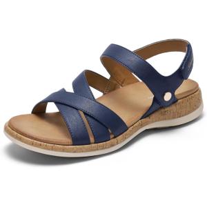 image:imageLittleplum Orthopedic Arch Support Sandals for Women Comfortable Walking Orthotic Flat Sandals with Adjustable StrapBlue