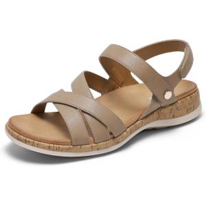 image:imageLittleplum Orthopedic Arch Support Sandals for Women Comfortable Walking Orthotic Flat Sandals with Adjustable StrapKhaki