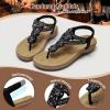 image:imageLittleplum Sandals for Women Handmade Arch Support Summer Womens sandals Comfort Walking Orthopedic Bohemian Flip FlopCasual Black