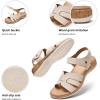 image:imageLittleplum Women Flat Sandals Orthopedic Arch Support Adjustable Strap Comfortable Summer Walking Sandals for Beach Travel Casual DressyCasual Apricot