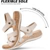 image:imageLittleplum Women Flat Sandals Orthopedic Arch Support Adjustable Strap Comfortable Summer Walking Sandals for Beach Travel Casual DressyCasual Apricot