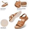 image:imageLittleplum Women Flat Sandals Orthopedic Arch Support Adjustable Strap Comfortable Summer Walking Sandals for Beach Travel Casual DressyCasual Brown