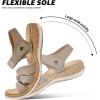 image:imageLittleplum Women Flat Sandals Orthopedic Arch Support Adjustable Strap Comfortable Summer Walking Sandals for Beach Travel Casual DressyCasual Khaki