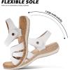 image:imageLittleplum Women Flat Sandals Orthopedic Arch Support Adjustable Strap Comfortable Summer Walking Sandals for Beach Travel Casual DressyCasual White