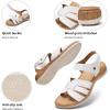 image:imageLittleplum Women Flat Sandals Orthopedic Arch Support Adjustable Strap Comfortable Summer Walking Sandals for Beach Travel Casual DressyCasual White