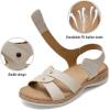 image:imageLittleplum Women Flat Sandals Orthopedic Arch Support Adjustable Strap Comfortable Summer Walking Sandals for Beach Travel Casual DressyClassic Apricot