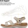 image:imageLittleplum Women Flat Sandals Orthopedic Arch Support Adjustable Strap Comfortable Summer Walking Sandals for Beach Travel Casual DressyClassic Apricot