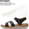 image:imageLittleplum Women Flat Sandals Orthopedic Arch Support Adjustable Strap Comfortable Summer Walking Sandals for Beach Travel Casual DressyClassic Black