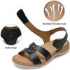 image:imageLittleplum Women Flat Sandals Orthopedic Arch Support Adjustable Strap Comfortable Summer Walking Sandals for Beach Travel Casual DressyClassic Black