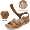 image:imageLittleplum Women Flat Sandals Orthopedic Arch Support Adjustable Strap Comfortable Summer Walking Sandals for Beach Travel Casual DressyClassic Brown