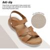image:imageLittleplum Women Flat Sandals Orthopedic Arch Support Adjustable Strap Comfortable Summer Walking Sandals for Beach Travel Casual DressyClassic Brown