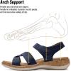 image:imageLittleplum Women Flat Sandals Orthopedic Arch Support Adjustable Strap Comfortable Summer Walking Sandals for Beach Travel Casual DressyClassic Dark Blue
