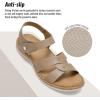 image:imageLittleplum Women Flat Sandals Orthopedic Arch Support Adjustable Strap Comfortable Summer Walking Sandals for Beach Travel Casual DressyClassic Khaki