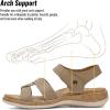 image:imageLittleplum Women Flat Sandals Orthopedic Arch Support Adjustable Strap Comfortable Summer Walking Sandals for Beach Travel Casual DressyClassic Khaki