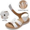 image:imageLittleplum Women Flat Sandals Orthopedic Arch Support Adjustable Strap Comfortable Summer Walking Sandals for Beach Travel Casual DressyClassic White