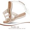 image:imageLittleplum Women Slides Sandals Arch Support Open Toe Walking Comfy Low Wedge Slides Adjustable Summer Shoes for BeachTravelChic Apricot