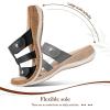 image:imageLittleplum Women Slides Sandals Arch Support Open Toe Walking Comfy Low Wedge Slides Adjustable Summer Shoes for BeachTravelChic Black