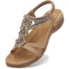 image:imageLittleplum Sandals for Women Handmade Arch Support Summer Womens sandals Comfort Walking Orthopedic Bohemian Flip FlopComfortable Apricot