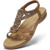 image:imageLittleplum Sandals for Women Handmade Arch Support Summer Womens sandals Comfort Walking Orthopedic Bohemian Flip FlopElegant Brown