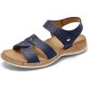 image:imageLittleplum Women Flat Sandals Orthopedic Arch Support Adjustable Strap Comfortable Summer Walking Sandals for Beach Travel Casual DressyClassic Dark Blue