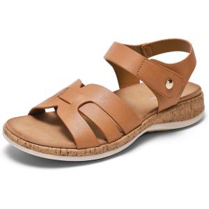 image:imageLittleplum Women Flat Sandals Orthopedic Arch Support Adjustable Strap Comfortable Summer Walking Sandals for Beach Travel Casual DressyCasual Brown