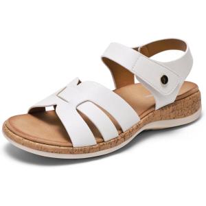 image:imageLittleplum Women Flat Sandals Orthopedic Arch Support Adjustable Strap Comfortable Summer Walking Sandals for Beach Travel Casual DressyCasual White