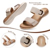 image:imageLittleplum Women Slides Sandals Arch Support Open Toe Slip on Sandals Soft Cushion Slippers Comfy Casual Summer Shoes for WalkingBeachTravelRetro Apricot