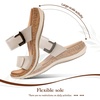 image:imageLittleplum Women Slides Sandals Arch Support Open Toe Slip on Sandals Soft Cushion Slippers Comfy Casual Summer Shoes for WalkingBeachTravelRetro Apricot