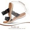 image:imageLittleplum Women Slides Sandals Arch Support Open Toe Slip on Sandals Soft Cushion Slippers Comfy Casual Summer Shoes for WalkingBeachTravelRetro Black