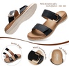 image:imageLittleplum Women Slides Sandals Arch Support Open Toe Slip on Sandals Soft Cushion Slippers Comfy Casual Summer Shoes for WalkingBeachTravelRetro Black