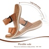 image:imageLittleplum Women Slides Sandals Arch Support Open Toe Slip on Sandals Soft Cushion Slippers Comfy Casual Summer Shoes for WalkingBeachTravelRetro Brown