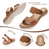 image:imageLittleplum Women Slides Sandals Arch Support Open Toe Slip on Sandals Soft Cushion Slippers Comfy Casual Summer Shoes for WalkingBeachTravelRetro Brown