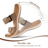 image:imageLittleplum Women Slides Sandals Arch Support Open Toe Slip on Sandals Soft Cushion Slippers Comfy Casual Summer Shoes for WalkingBeachTravelRetro Khaki