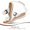 image:imageLittleplum Women Slides Sandals Arch Support Open Toe Slip on Sandals Soft Cushion Slippers Comfy Casual Summer Shoes for WalkingBeachTravelRetron White