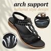image:imageLittleplum Womens Sandals Comfort Arch Support Sandals Summer Walking Shoes Casual Ankle Elastic Flip Flops ShoesRetro Black