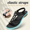 image:imageLittleplum Womens Sandals Comfort Arch Support Sandals Summer Walking Shoes Casual Ankle Elastic Flip Flops ShoesRetro Black